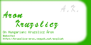 aron kruzslicz business card
